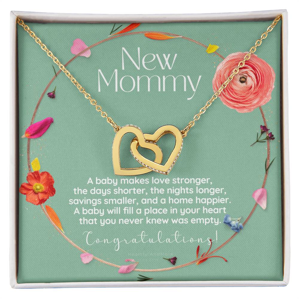 Mom To Be Necklace New Mom Necklace First Time Mom Necklace Pregnancy Gift New Mom Gift New Mommy Gift New Mom Gift Jewelry Interlocking Hearts Necklace