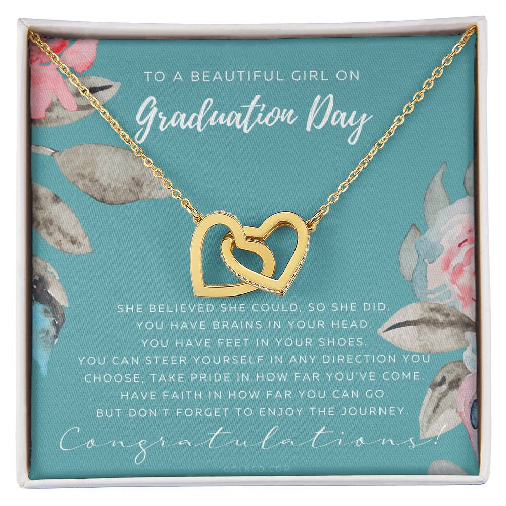 Graduation Gift Necklace For Daughter Graduation Gift For Her College Graduation Gift For Her High School Senior Graduation Mba Phd Master Class Of 2021 Interlocking Hearts Necklace