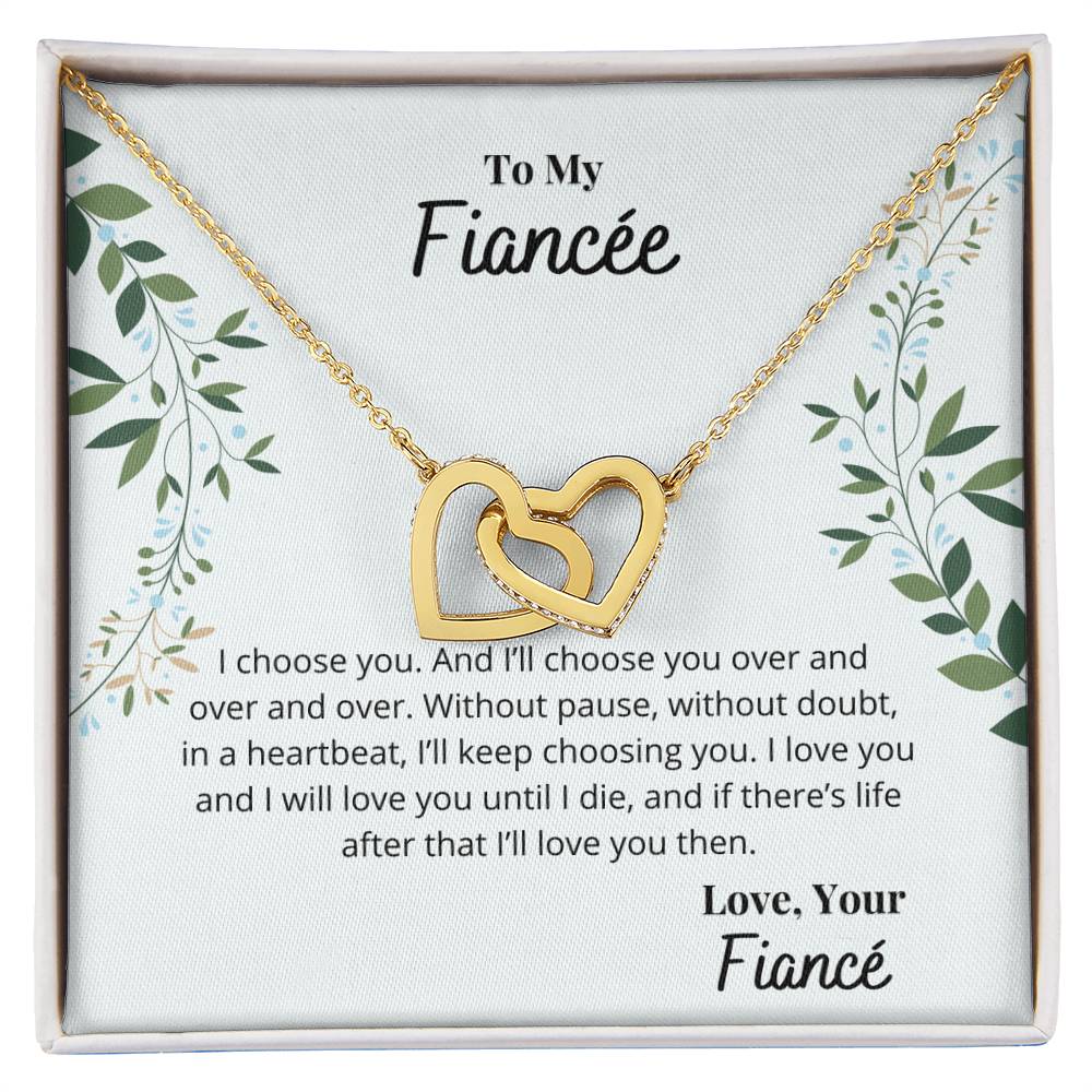 To My Fiancée - I'Ll Always Love You Necklace Interlocking Hearts Necklace