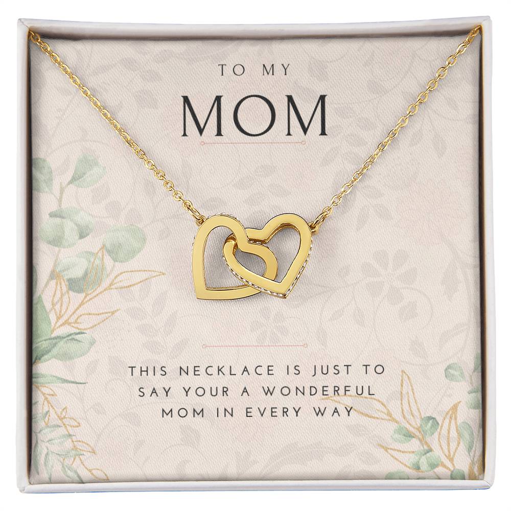 To My Mom Interlocked Heart Necklace Interlocking Hearts Necklace
