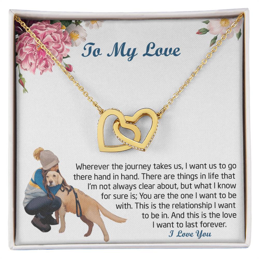 Gift For My Love Love -Necklace Interlocking Hearts Necklace