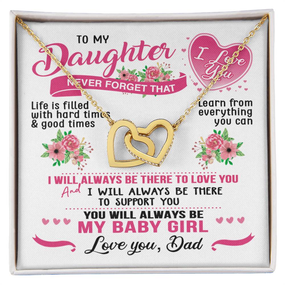 Daughter Dad Interlocking Hearts Necklace