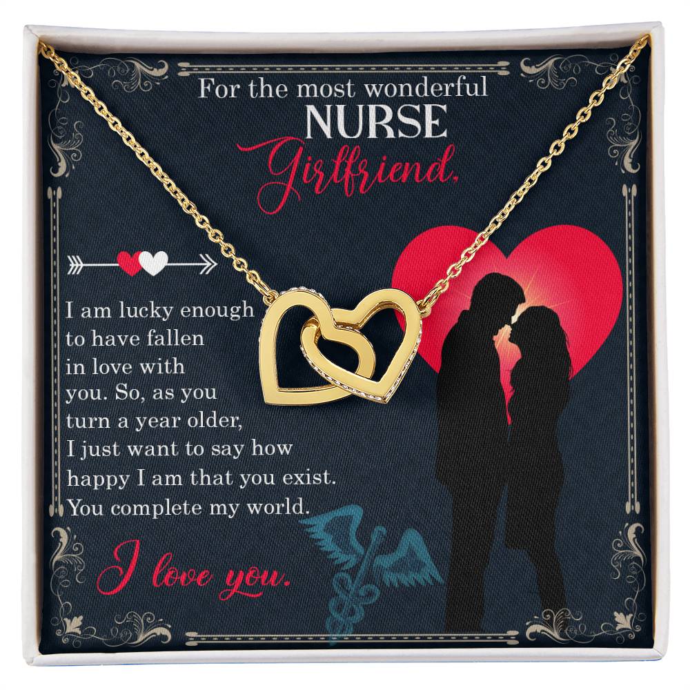 Gifts For Birhday Nurse Girlfriend Necklace Cards Anniversary Gifts For Women Gold Jewelry Interlocking Hearts Necklace