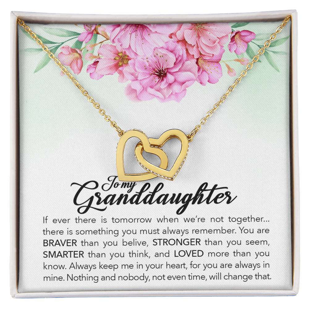 Collection Granddaughter - Braver Stronger Smarter - Necklace Interlocking Hearts Necklace