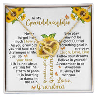 To My Granddaughter - Interlocking Hearts Necklace