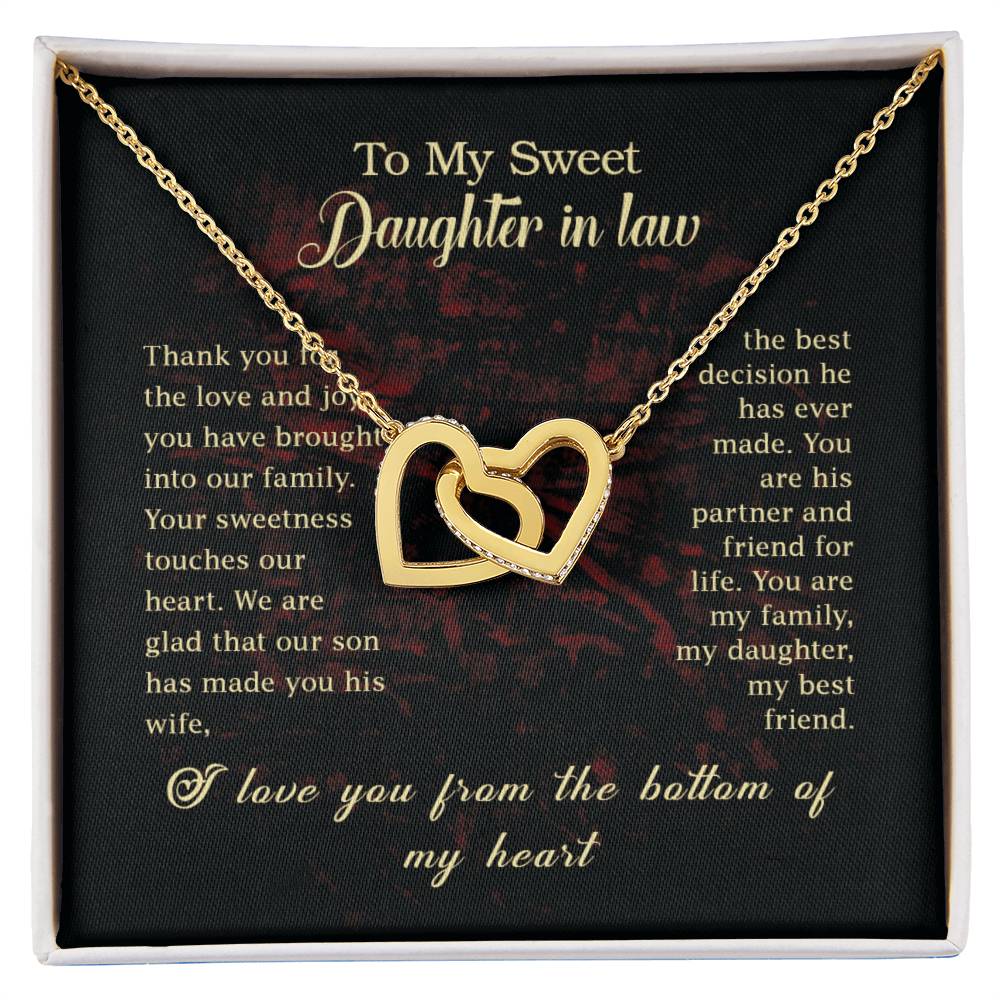 Heart Interlocked Daughter In Law Gift Interlocking Hearts Necklace
