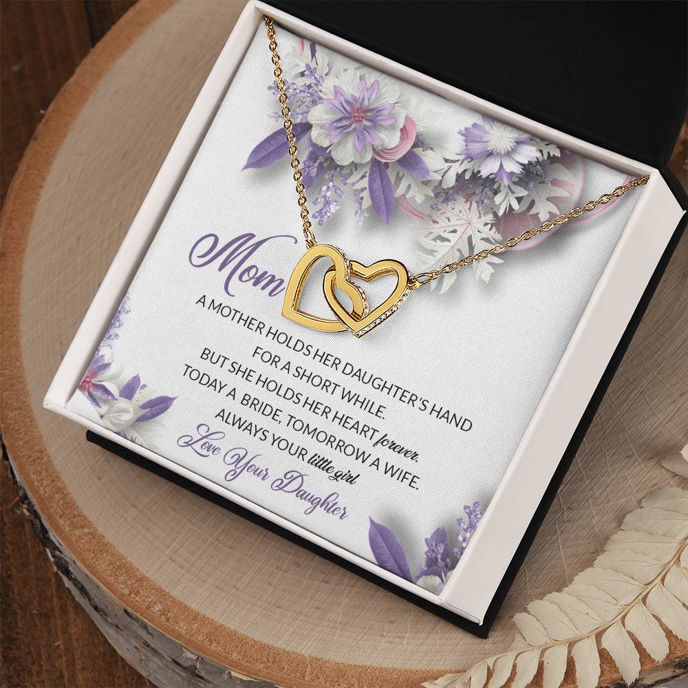 To Mom On My Wedding Day Gift Interlocking Hearts Necklace