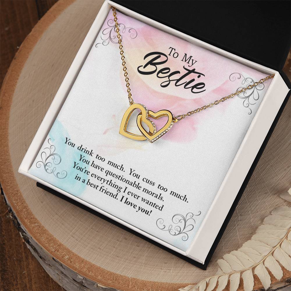 To My Bestie - I Ever Wanted - Interlocking Hearts Necklace