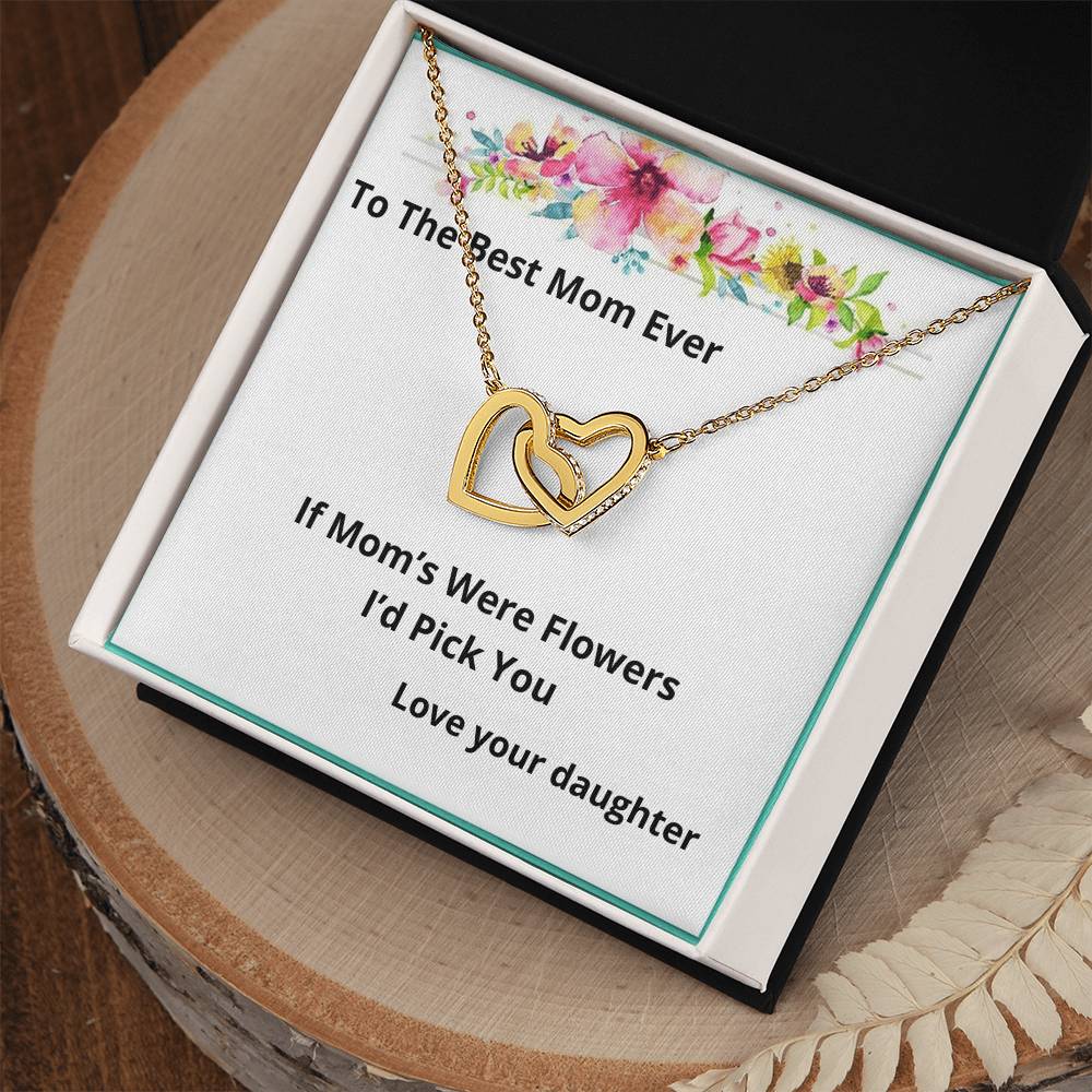 If Mom'S Were Flowers Two Hearts Necklace Interlocking Hearts Necklace
