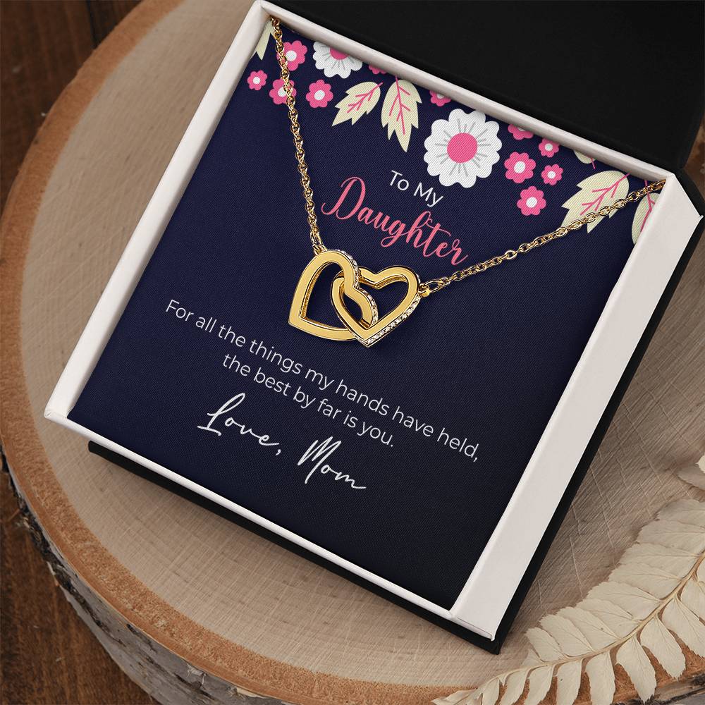 Moonkite Presents - To My Daughter Interlocking Hearts Necklace Mp019