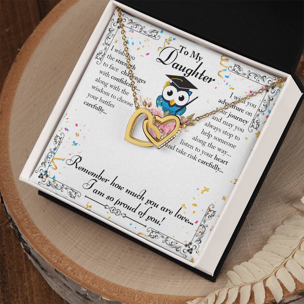 To My Daughter Interlocking Hearts Necklace