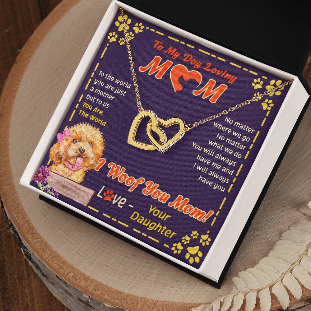 To My Mom - You Are The World - Necklace Interlocking Hearts Necklace