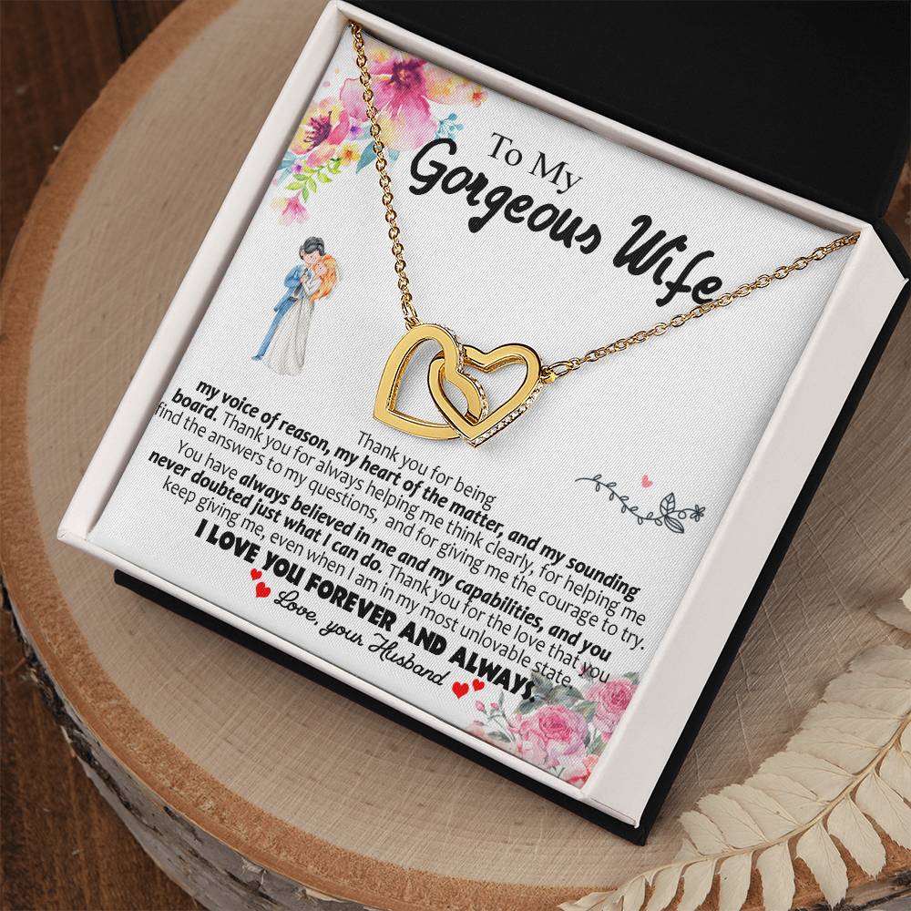 Special Valentine'S Gift For Wife Necklace Interlocking Hearts Necklace