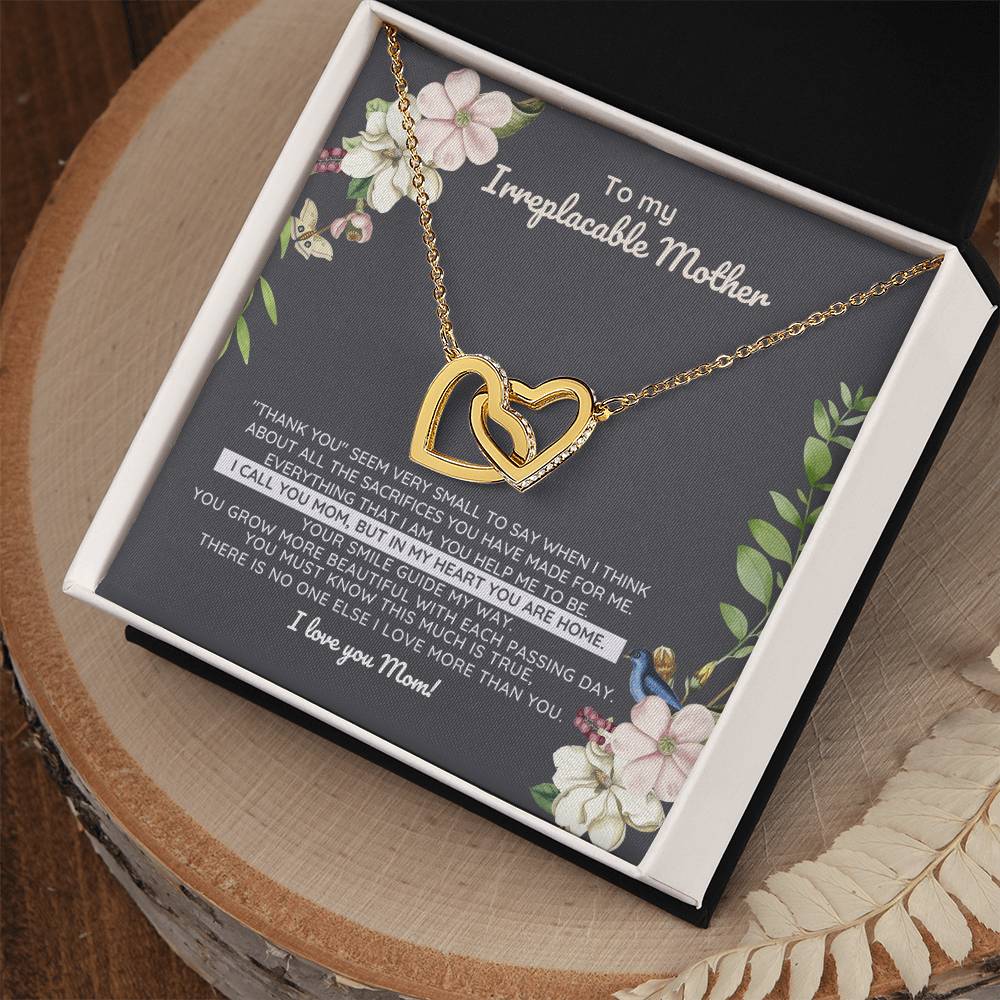 Irreplaceable Mother - You'Re My Home Interlocking Heart Necklace Interlocking Hearts Necklace