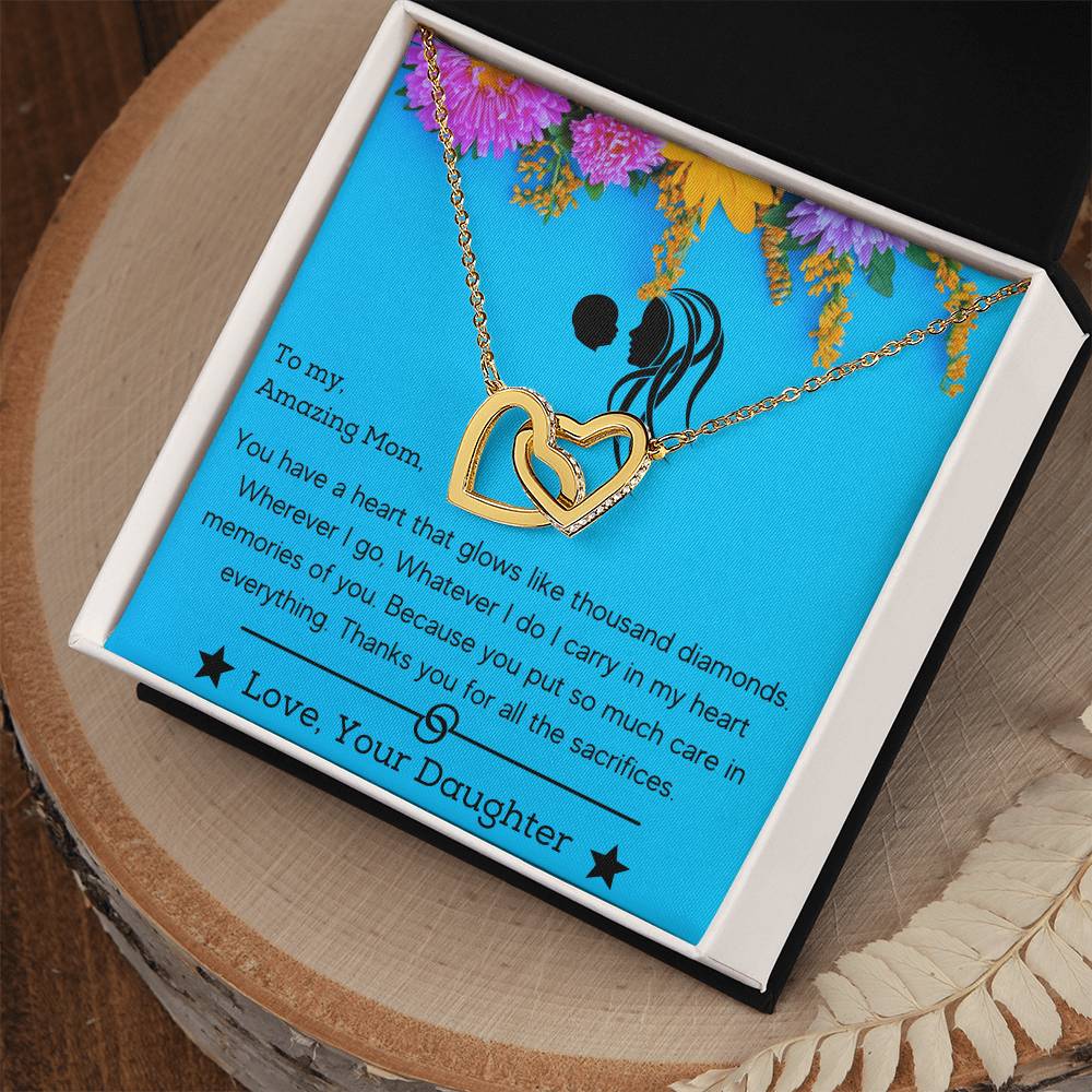 Interlocking Hearts Gift For My Super Mom Mother’S Day Necklace Interlocking Hearts Necklace