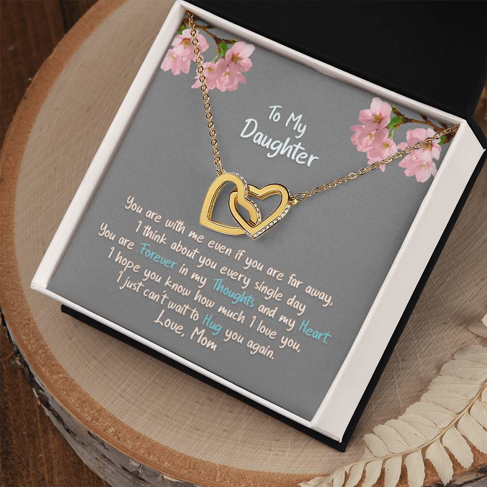 Daughter Hug You Again - Hearts Necklace Interlocking Hearts Necklace