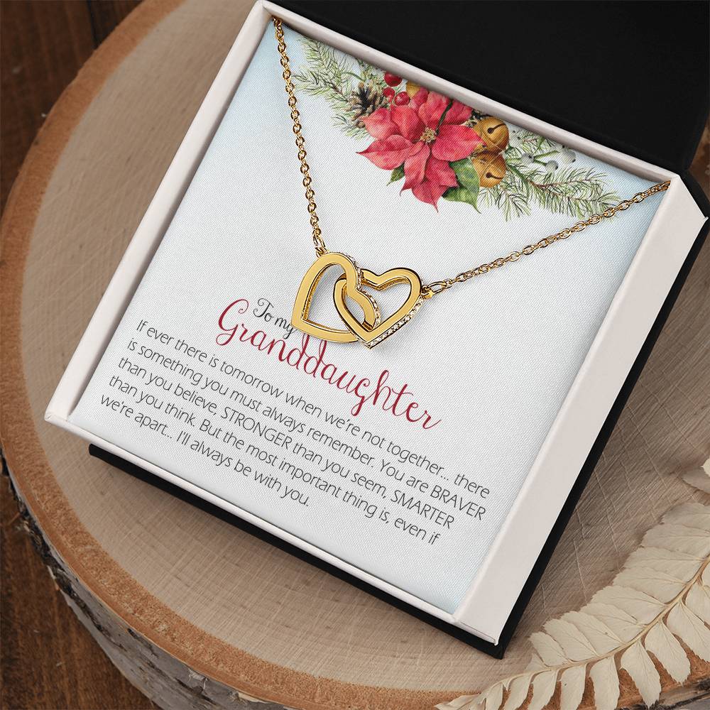 To My Granddaughter Interlocking Hearts Necklace