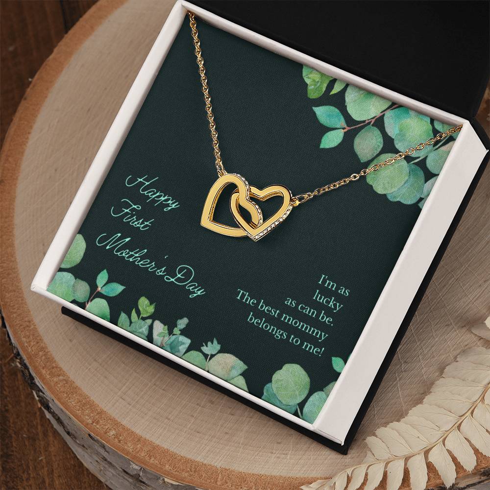 The Best Mommy Necklace Gift Two Hearts Necklace Mother'S Day Gift For Mom Interlocking Hearts Necklace