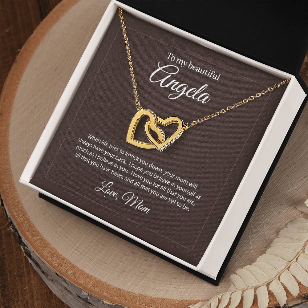 Personalized Heart Necklace And Jewelry Box Interlocking Hearts Necklace