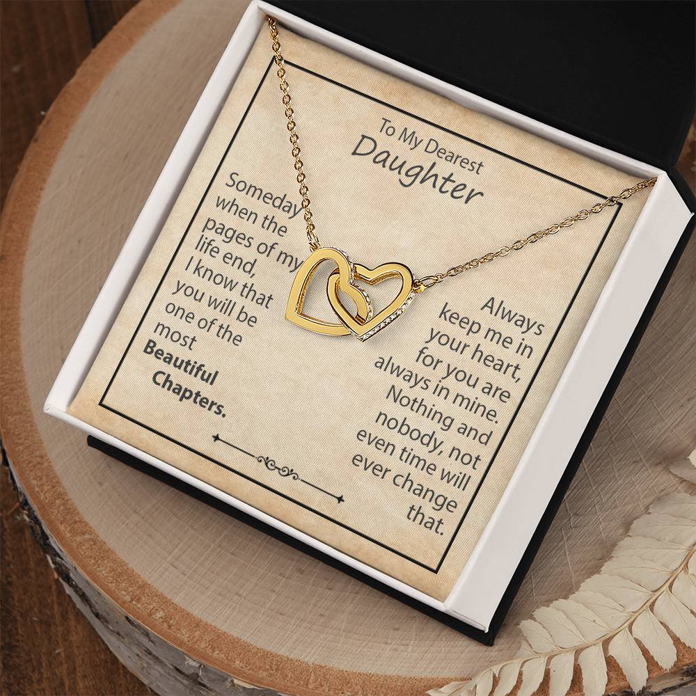To My Dearest Mother Daughter Jewellery Interlocking Hearts Necklace