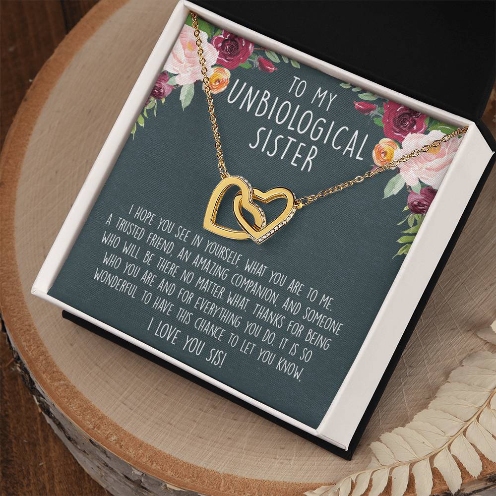 Unbiological Sister Necklace Soul Sister Big Little Sorority Sister In Law Necklace Step Sister Gift Tribe Necklace Best Friend Gift Bff Gift Interlocking Hearts Necklace