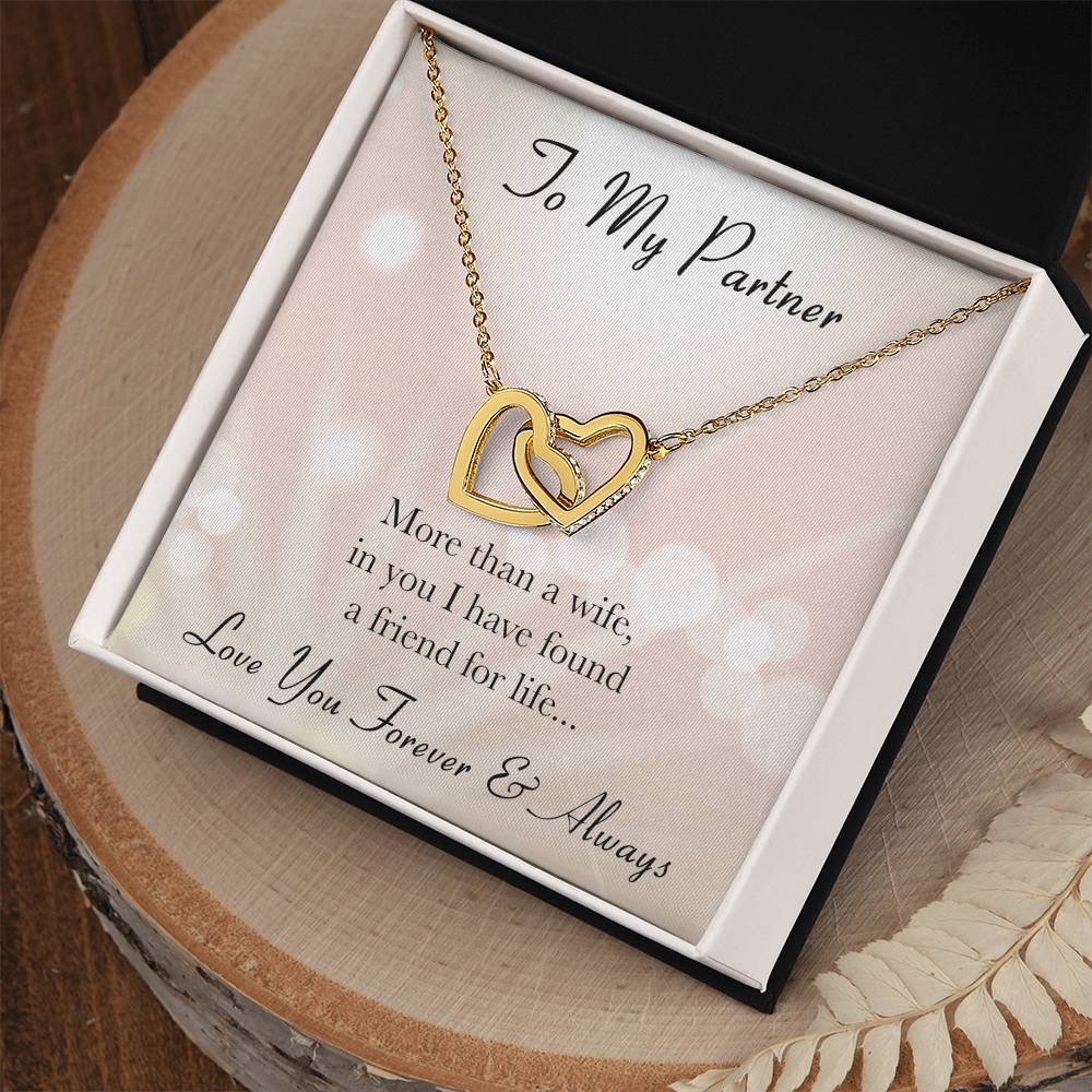 To My Partner Forever Love Interlocking Hearts Necklace