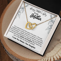 Happy Mother'S Day Mom It'S A Special Bond That Spans The Years. Interlocking Hearts Necklace