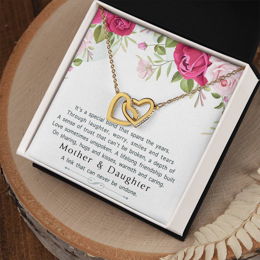 Mother Daughter Interlocking Hearts Necklace
