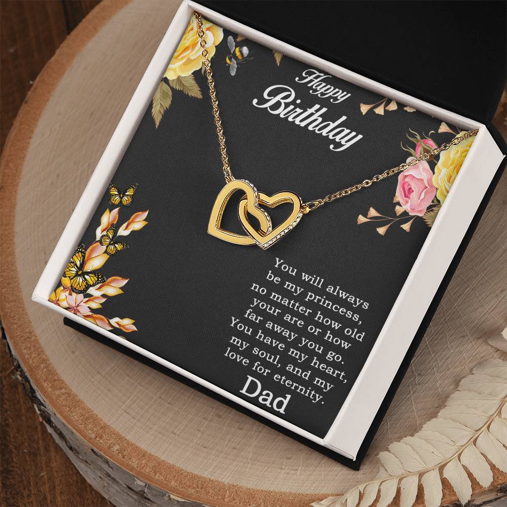 Happy Birthday Daughter Heart Necklace Interlocking Hearts Necklace