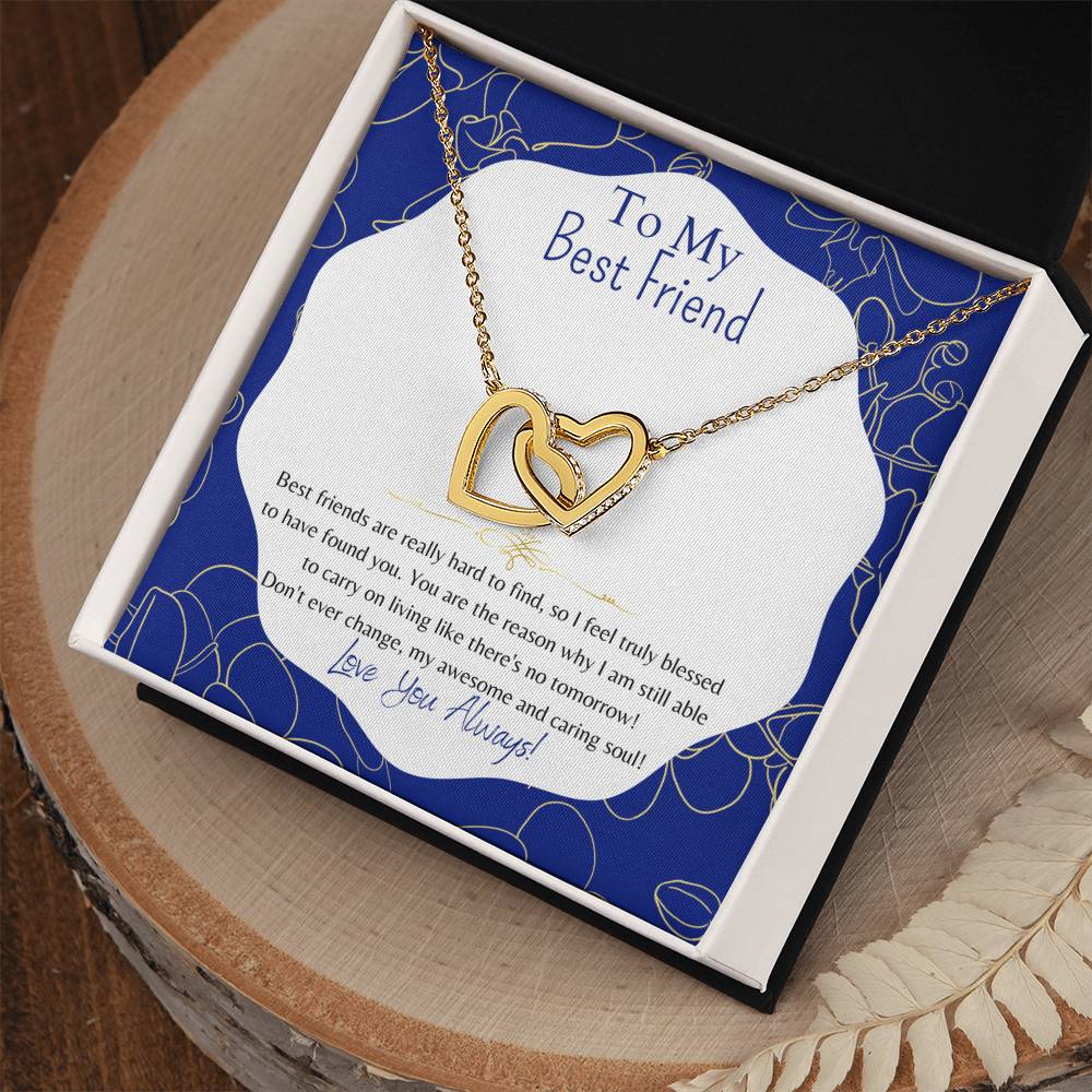 To My Best Friend Interlocking Hearts Necklace