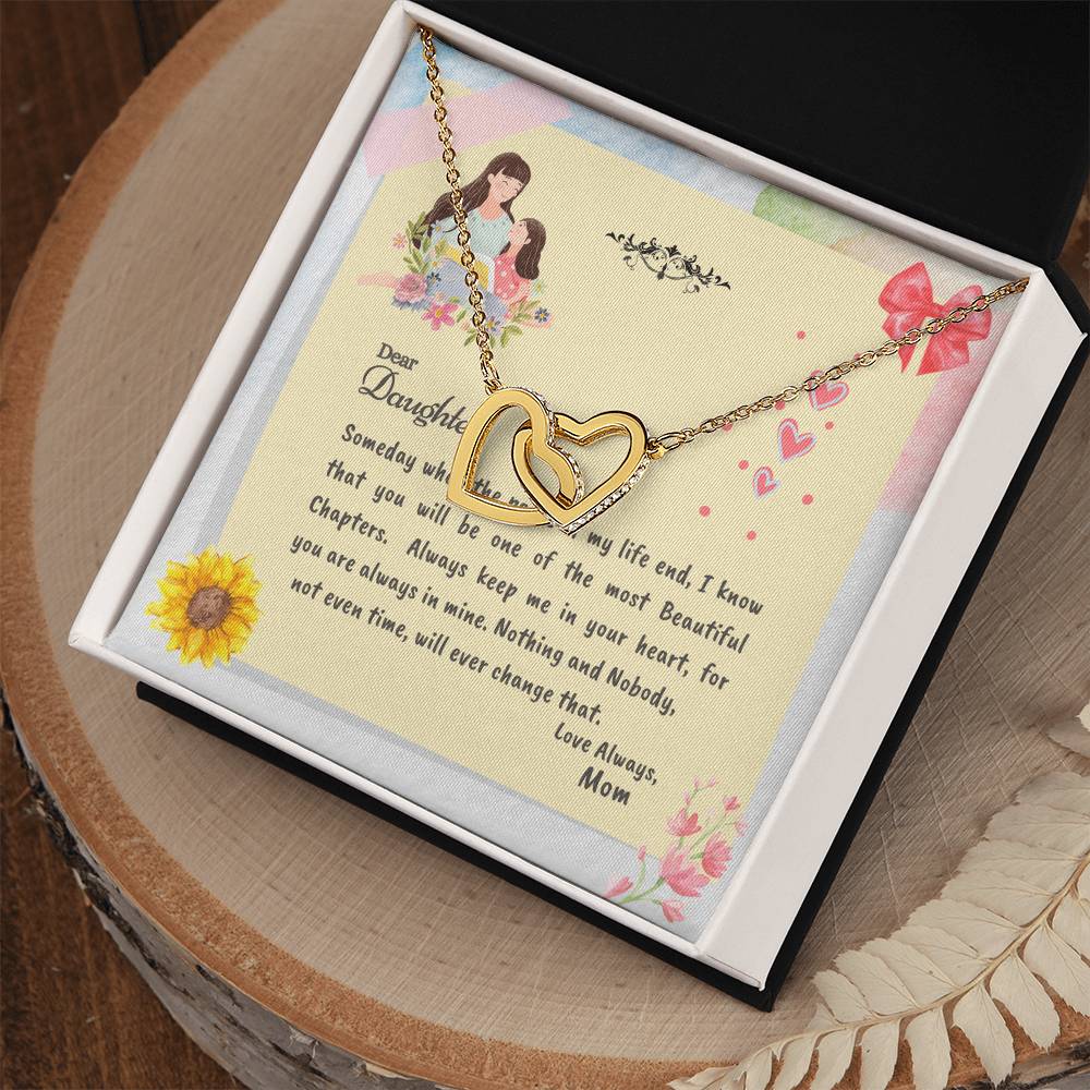Pages Of My Life Interlocking Love Heart Necklace - Mother Daughter Necklace Interlocking Hearts Necklace