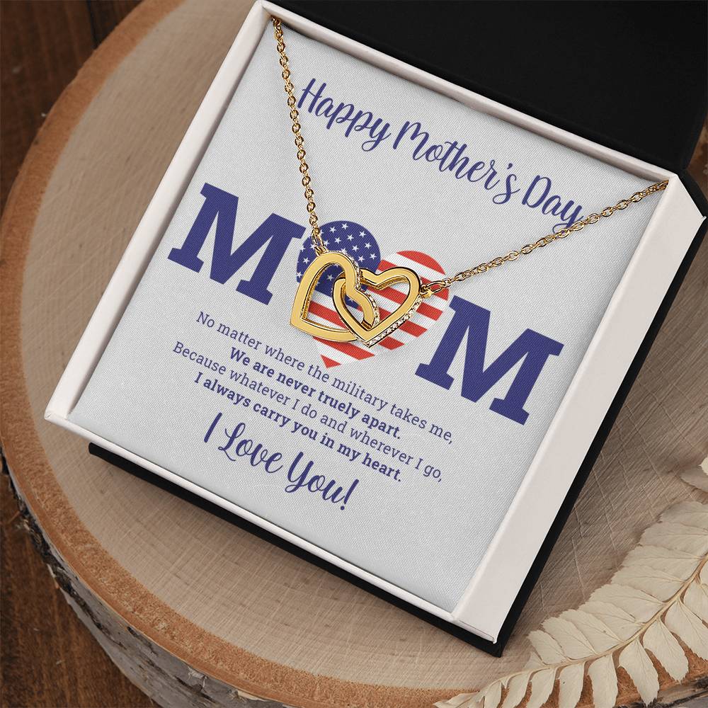 To My Mom - I Love You Message - Tmm03 Interlocking Hearts Necklace