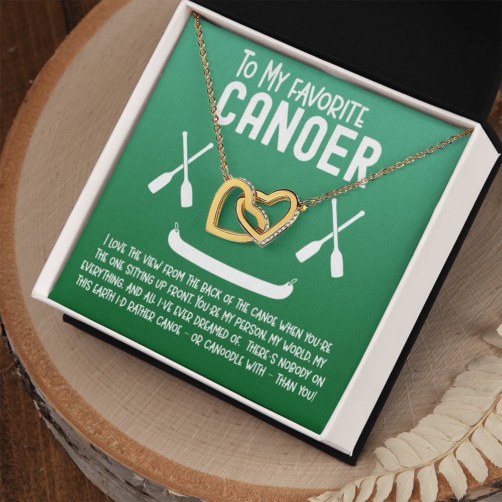 To My Favorite Canoer - Perfect Gift For Outdoors Woman - Interlocking Hearts Interlocking Hearts Necklace