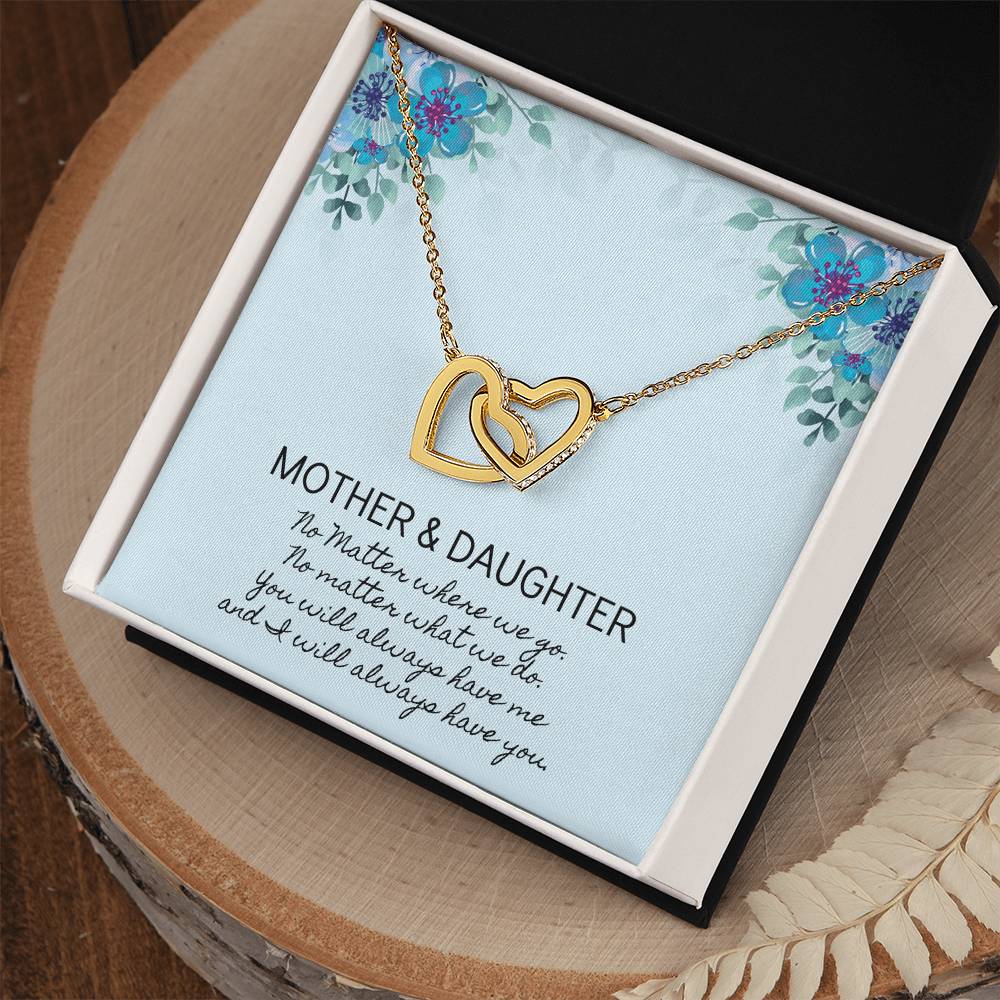 Mother And Daughter Sentimental Jewelry Necklace Gift For Mothers Day Gift For Daughter Birthday Presents For Mom Birthday Interlocking Hearts Necklace