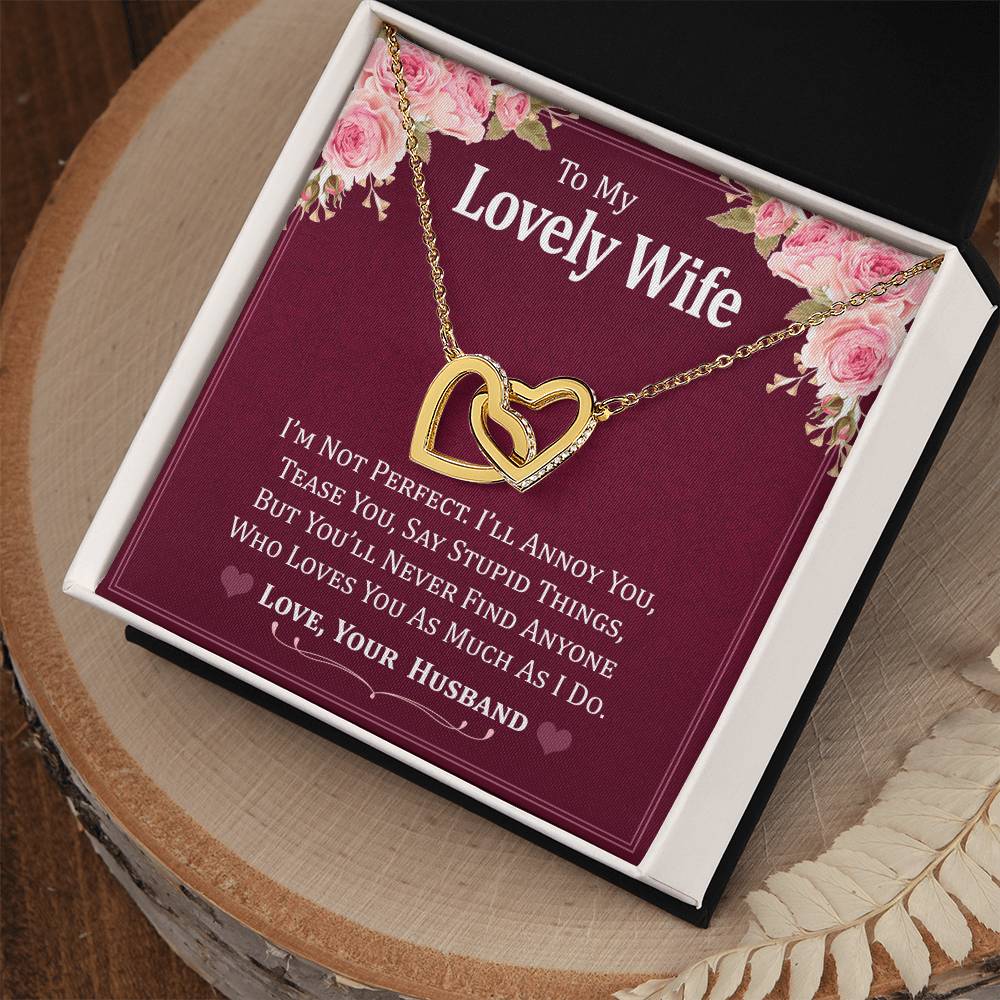 Perfect Gift For Wife Interlocking Hearts Necklace