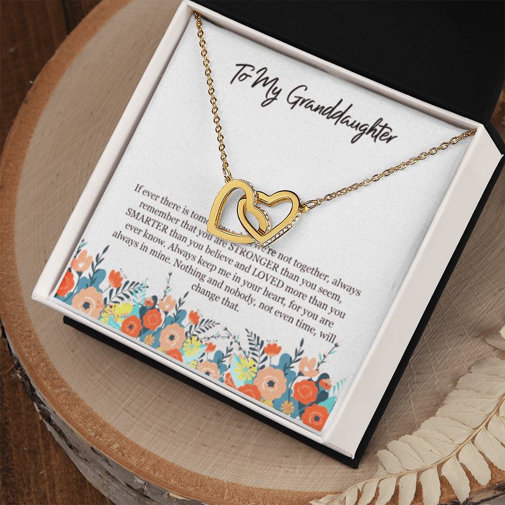 To My Granddaughter Interlocking Hearts Necklace