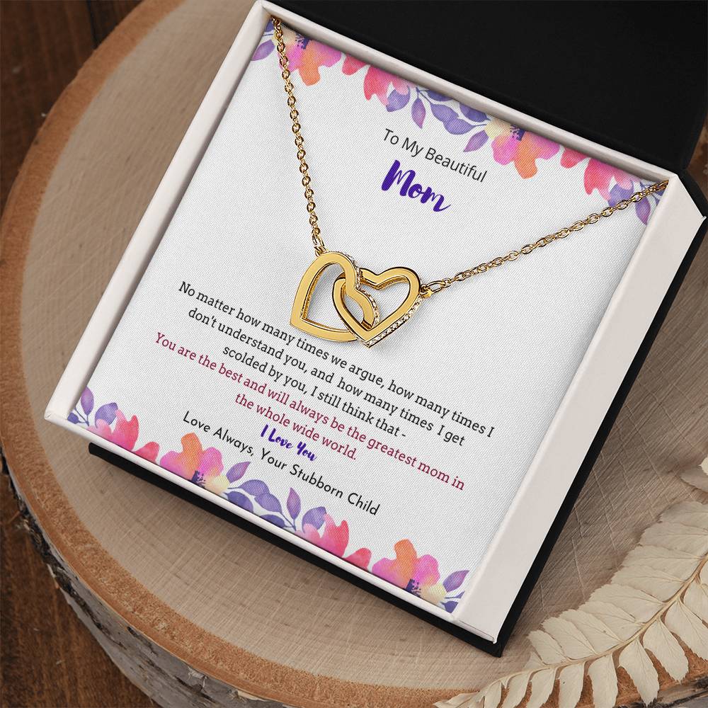 The Greatest Mom Necklace Interlocking Hearts Necklace