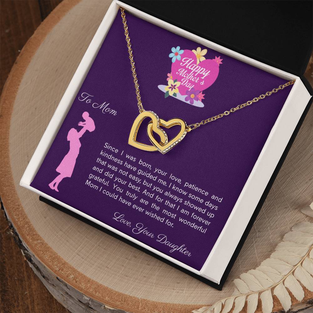 Happy Mother'S Day Love Patience And Kindness Necklace Interlocking Hearts Necklace