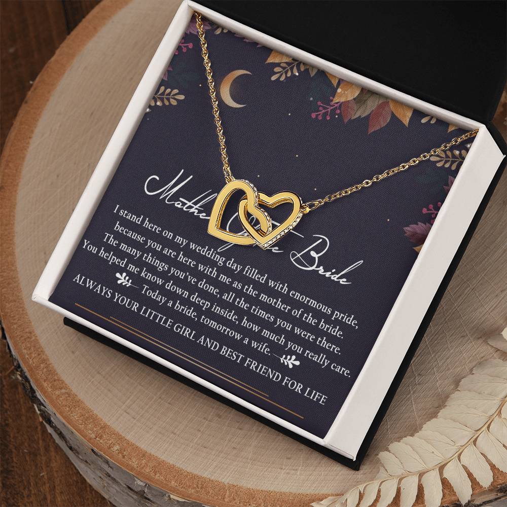 Mother Of The Bride Interlocking Hearts Necklace Message Card