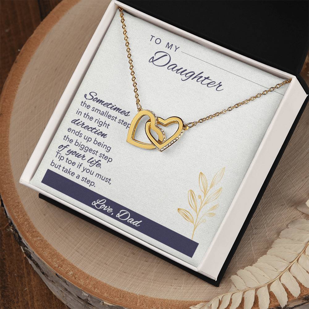 To My Daughter From Dad Interlocking Hearts Necklace Father To Daughter Gift Birthday Gift To Daughter From Dad Daughter Necklace