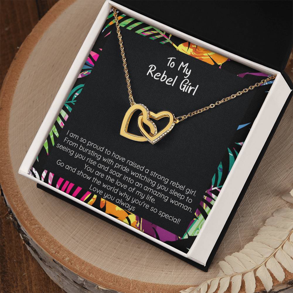 My Rebel Girl Necklace Hearts Locked Interlocking Hearts Necklace