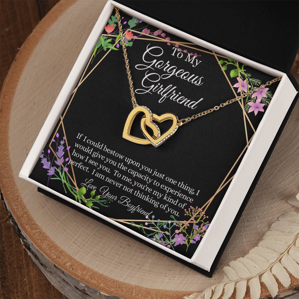 Gorgeous Girlfriend Linked Hearts Necklace Gift From Boyfriend Interlocking Hearts Necklace