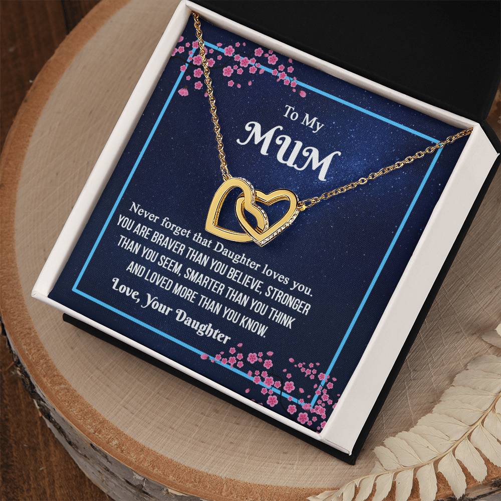 To My Mum- Mother'S Day Interlocking Necklace Interlocking Hearts Necklace