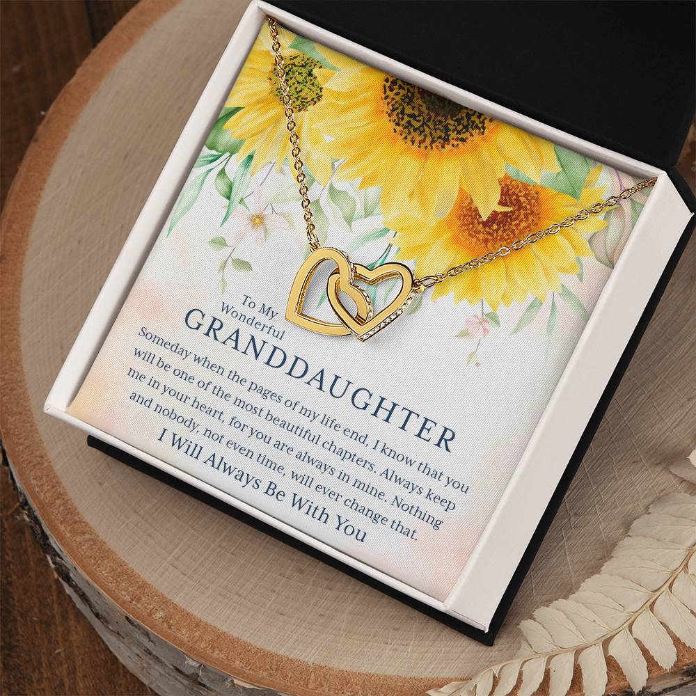 To My Wonderful Granddaughter – I Always Be With You – Necklace 🌻 Interlocking Hearts Necklace