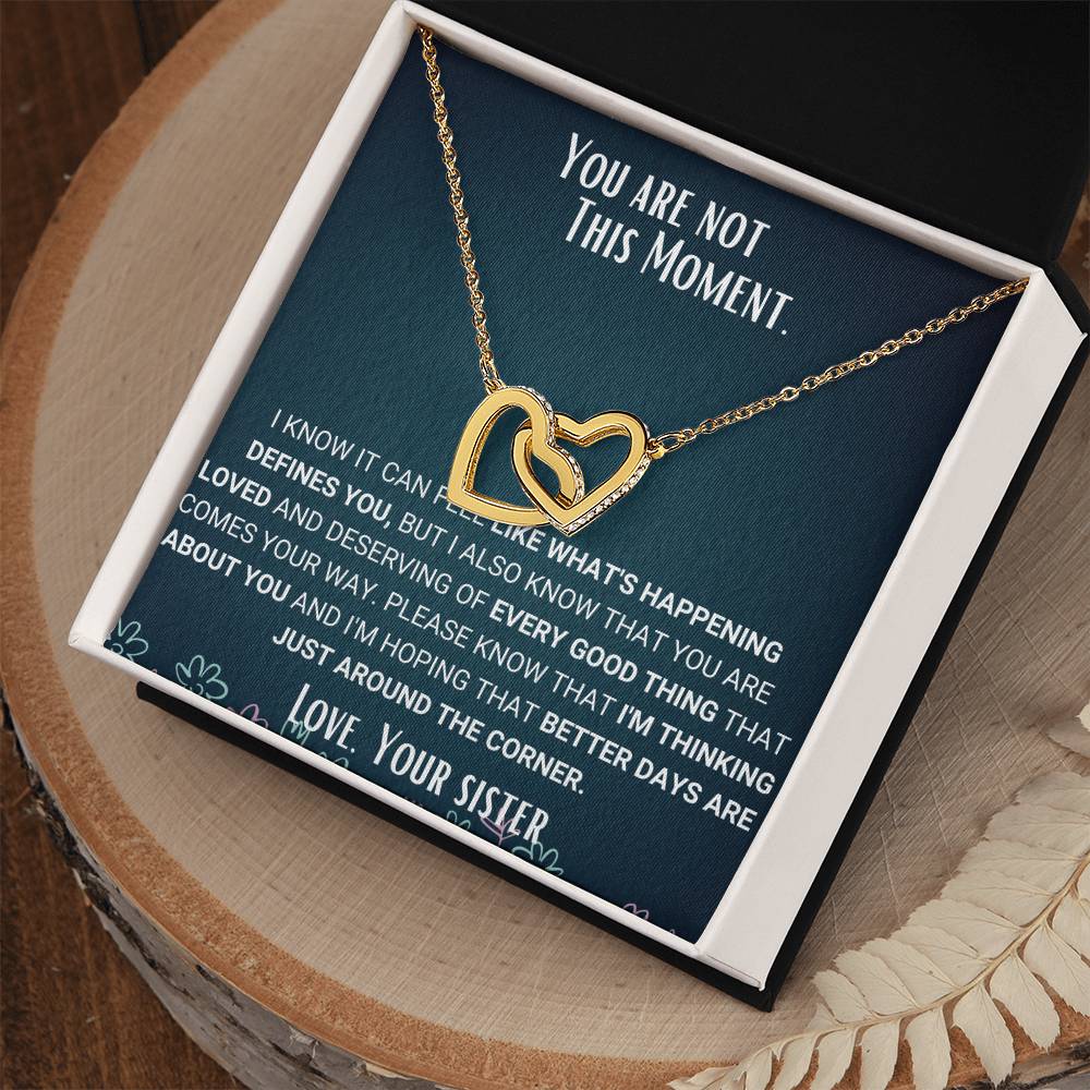 Interlocked Necklace Sympathy Jewelry Sister To Sister Gift Interlocking Hearts Necklace