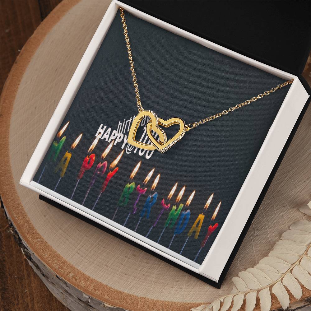 Happy 100 Years Old Birthdayike Mens Production Interlocking Hearts Necklace