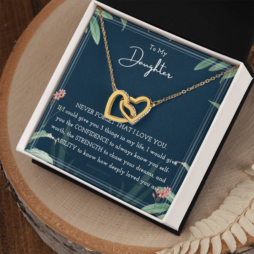 To My Daughter Daughter Necklace Anniversary Gift For Daughter Daughter Gift Gift For Daughter Christmas Birthday Interlocking Hearts Necklace