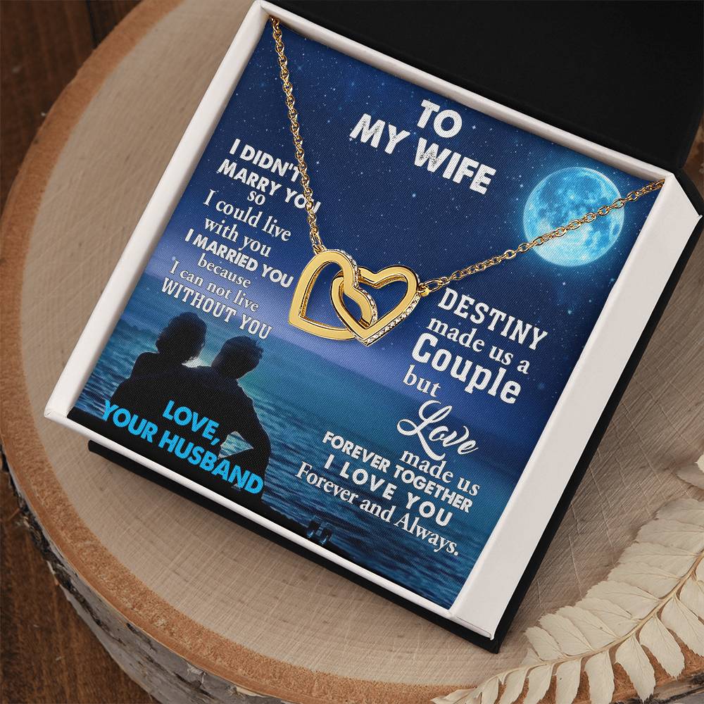 Heartto My Wife Necklace Anniversary Gift For Wife Birthday Gift For Wife Gift For Wife Necklace For Wife Gift For Wife Birthday Interlocking Hearts Necklace