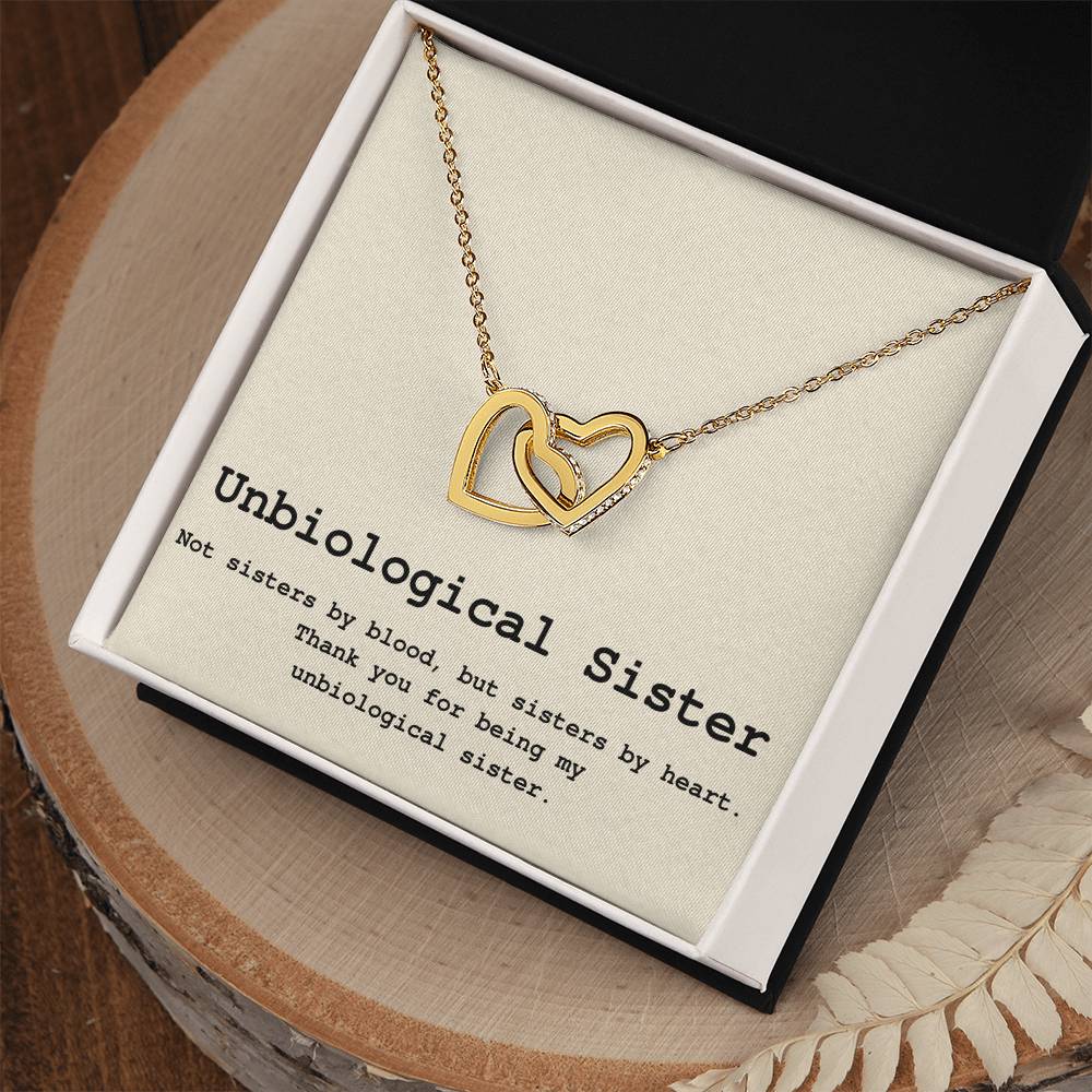 Unbiological Sister Necklace Soul Sister Big Little Sorority Sister In Law Necklace Step Sister Gift Tribe Necklace Best Friend Gift Bff Gift Interlocking Hearts Necklace