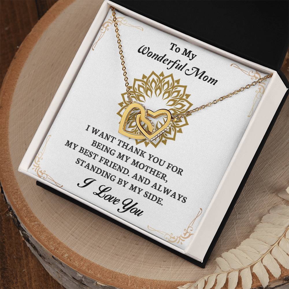 To My Mom - My Best Friend - Interlocking Hearts Necklace